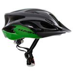 capacete para ciclista hawk com pisca preto e verde g (mp)