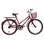 bicicleta cairu aro 26 genova com bagageiro e cesta vermelho (mp)