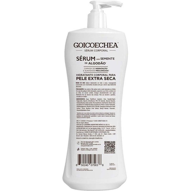 sérum corporal goicoechea semente de algodão pele extra seca 400ml