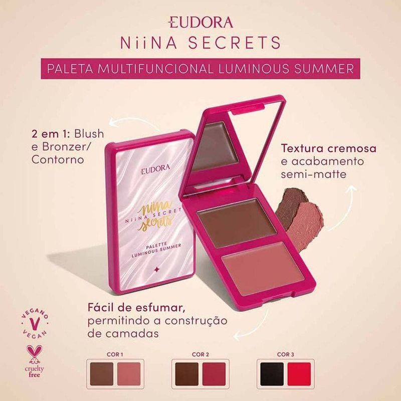 paleta multifuncional eudora niina secrets palette luminous summer cor 01 7g