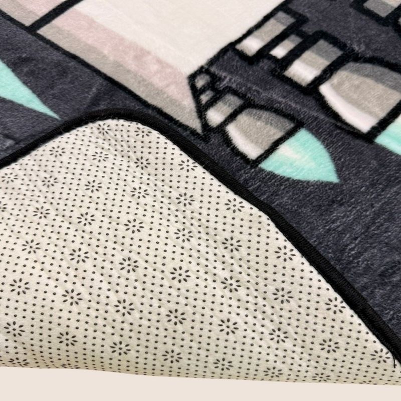 tapete infantil kennedy carpets quadrado foguete amarelinha 100x150cm sortido (mp)