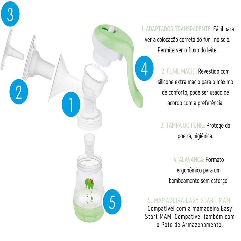 bomba tira leite manual mam breast pump (mp)