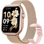smartwatch feminino akumaka g62 tela de 1.83" rosa e dourado a-mbi