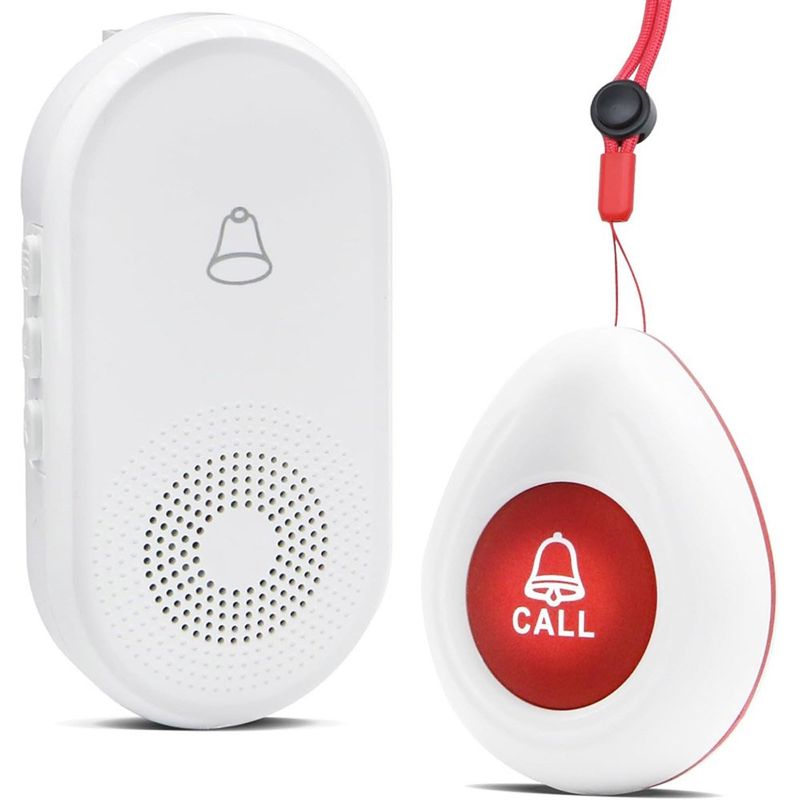 botão de chamada sos para cuidadores com alcance de 300 metros nestling branco a-bi