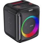 caixa de som bluetooth baumon com 2 microfones e led preto b97a