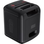 caixa de som bluetooth baumon com 2 microfones e led preto b97a