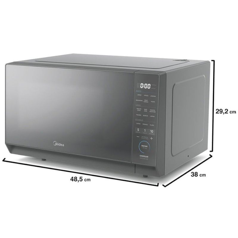 micro-ondas midea 27 litros 127v prata mhp27s1