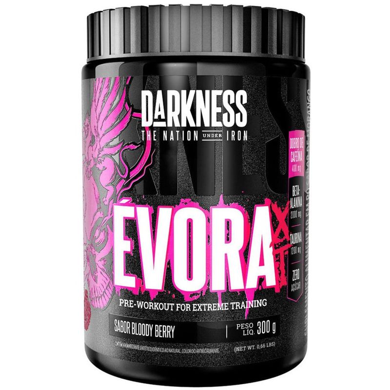 pré treino darkness évora xt sabor bloody berry 300g