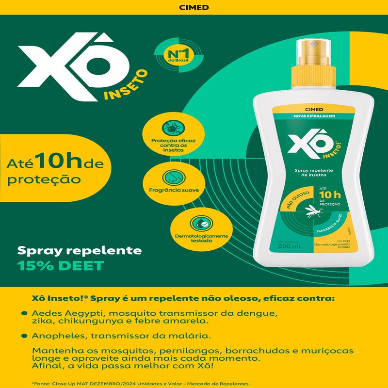 repelente spray xô inseto 15% frasco com 200ml