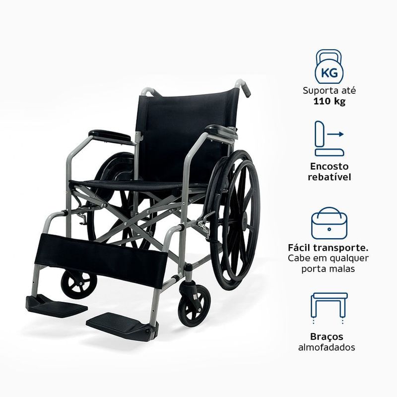 cadeira de rodas dellamed d100 pop 110kg (mp)