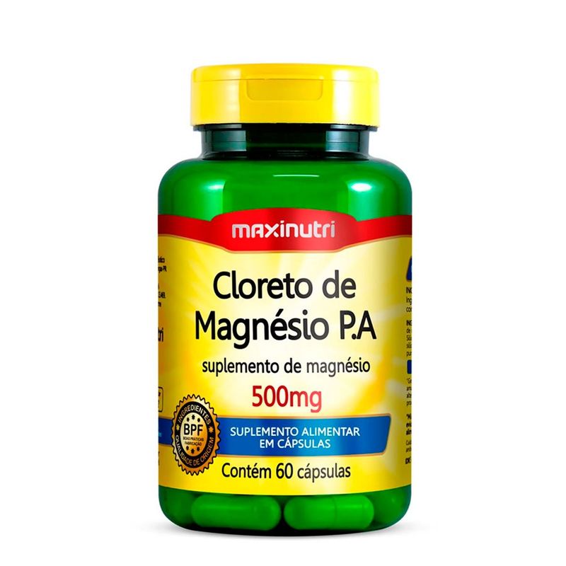 cloreto de magnésio 500mg 60 cápsulas maxinutri