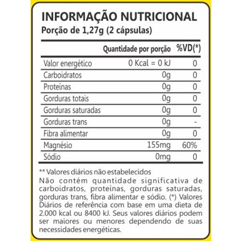 cloreto de magnésio 500mg 60 cápsulas maxinutri