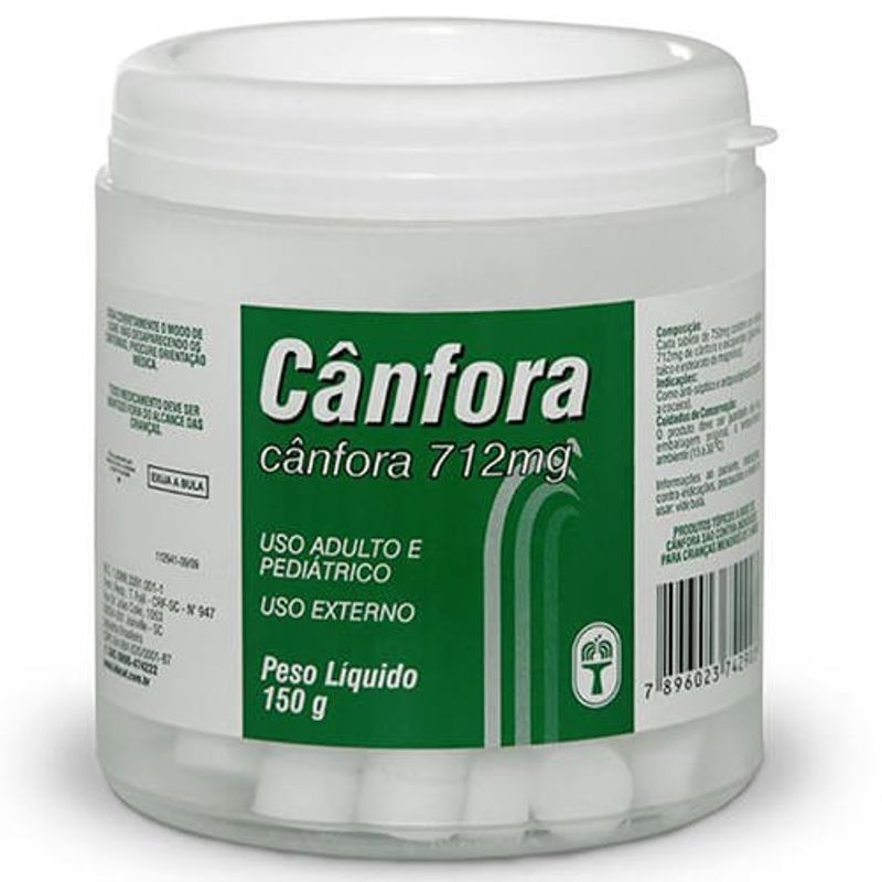 cânfora 712mg tabletes 150g catarinense pharma