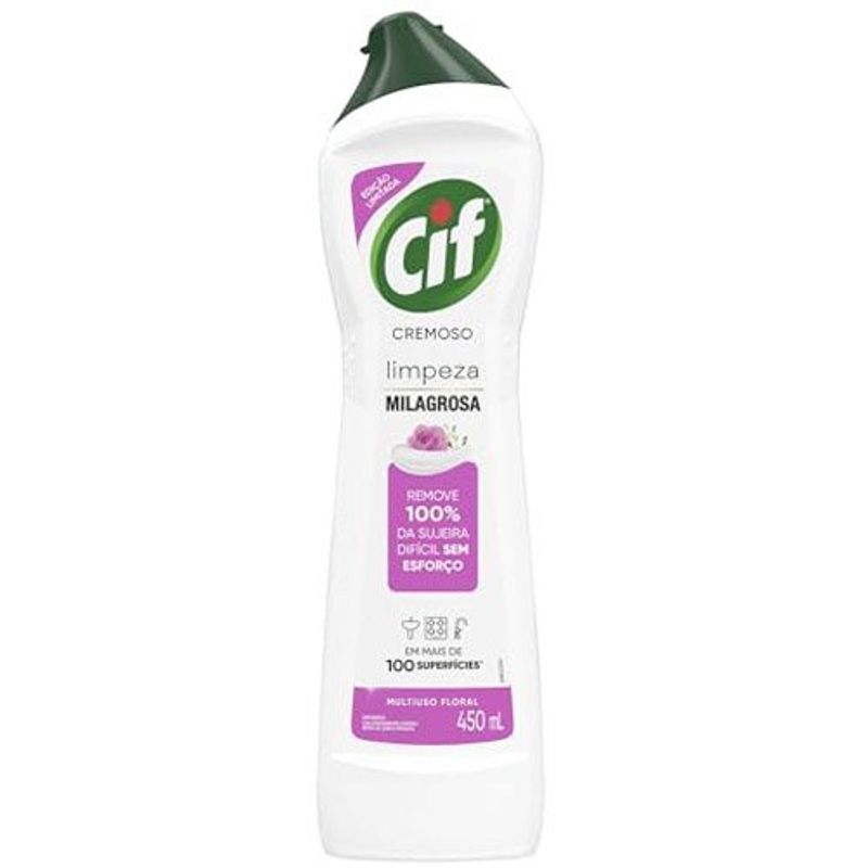 limpador cif cremoso limpeza milagrosa floral 450ml