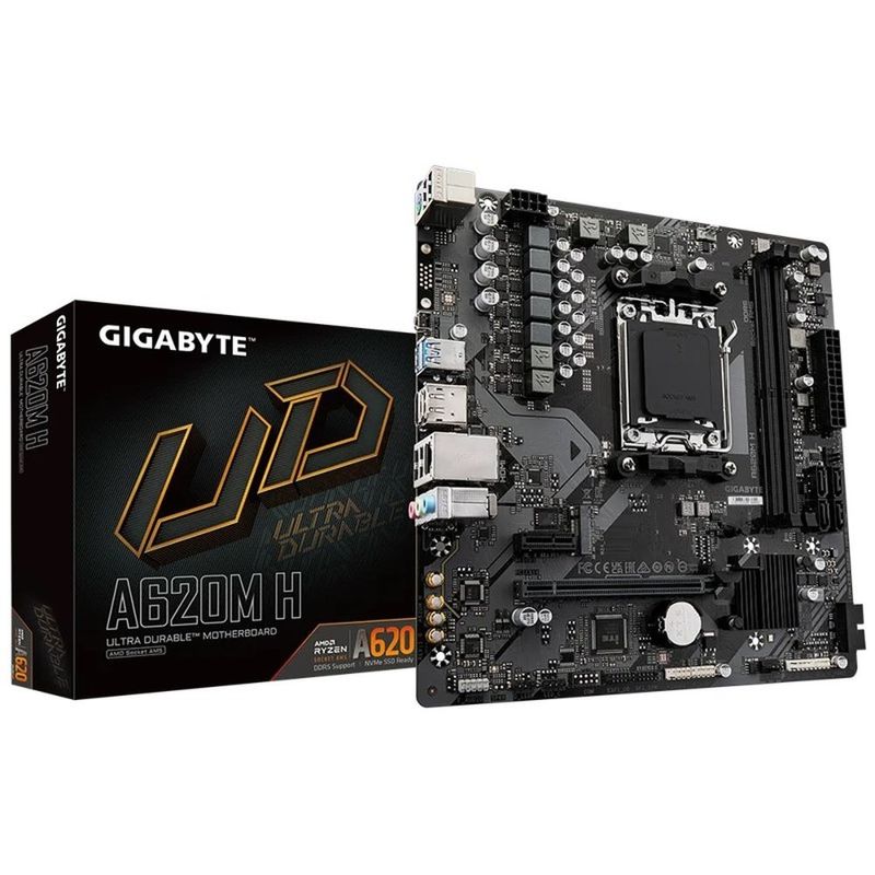 placa mãe gigabyte micro atx amd a620 am5 ddr5 a620m h (mp)
