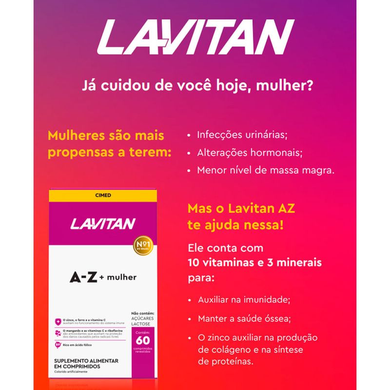 lavitan a-z mulher 60 comprimidos revestidos