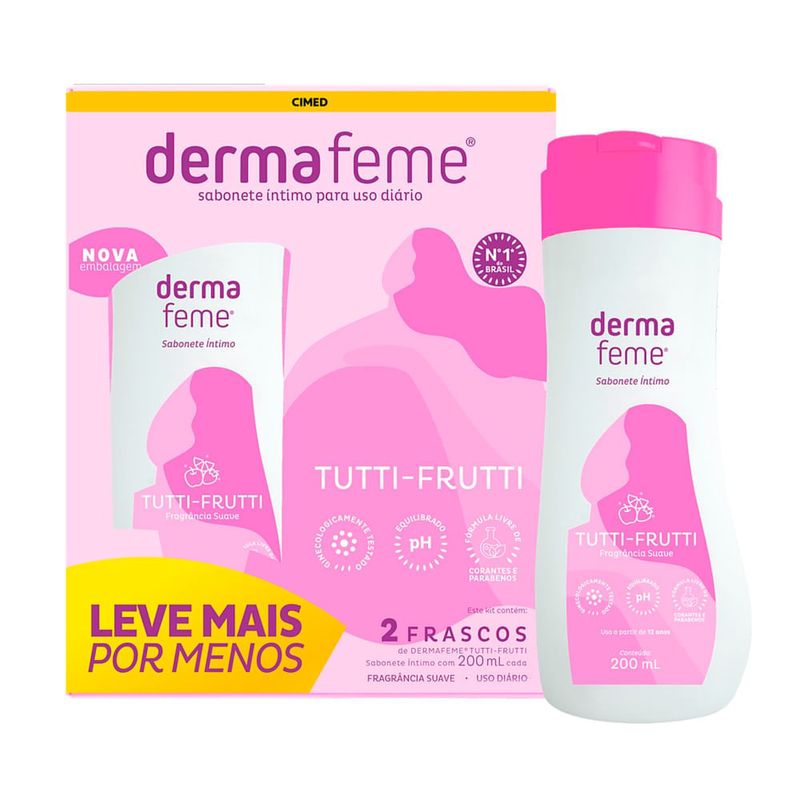 kit dermafeme cimed sabonete líquido íntimo teen 200ml
