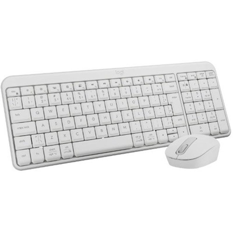 teclado e mouse sem fio logitech branco mk250
