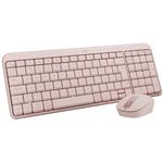teclado e mouse sem fio logitech rosé mk250