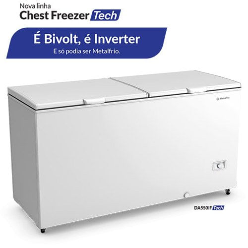 Freezer Horizontal 546L Dupla Ação Bivolt Metalfrio Branco