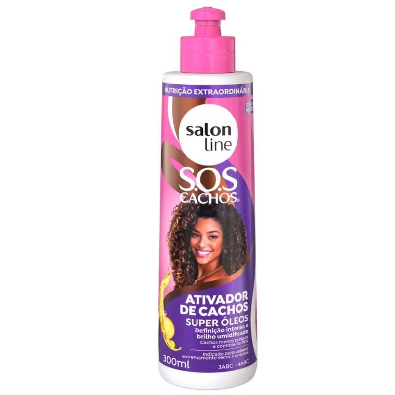 ativador de cachos salon line sos cachos super óleos 300ml