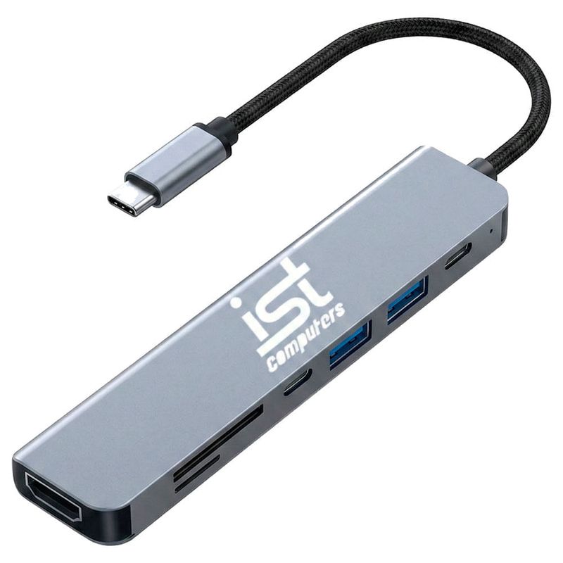 adaptador usb multiporta ist computers 5 em 1 cinza a-mbi