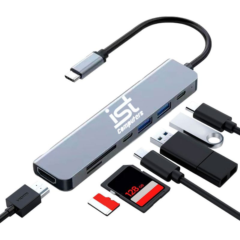adaptador usb multiporta ist computers 5 em 1 cinza a-mbi