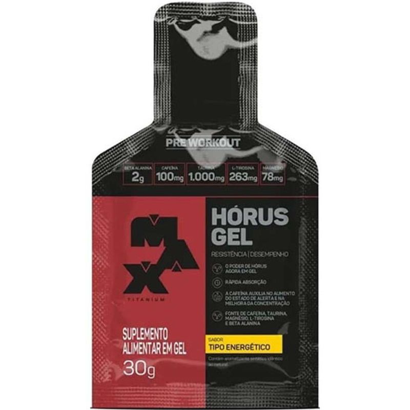 pré treino hórus gel max titanium sabor tipo energético 10 sachês 30g
