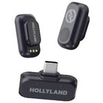 microfone sem fio hollyland lark a1 mini duo com receptor usb-c 2 peças lapela cinza at-bi