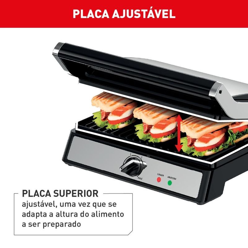 super grill arno abertura 180° inox xl ggra