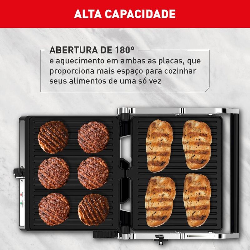 super grill arno abertura 180° inox xl ggra