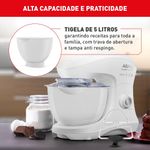 batedeira planetária arno 5l super chef 750w branco km00