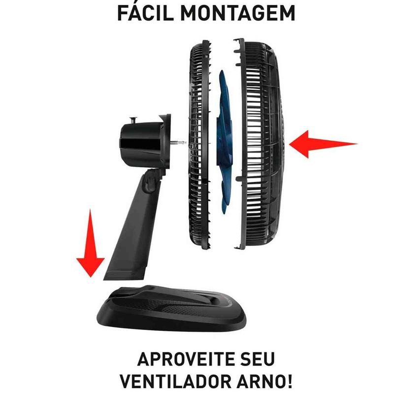 ventilador de mesa arno 50cm xtreme force breeze preto vb50
