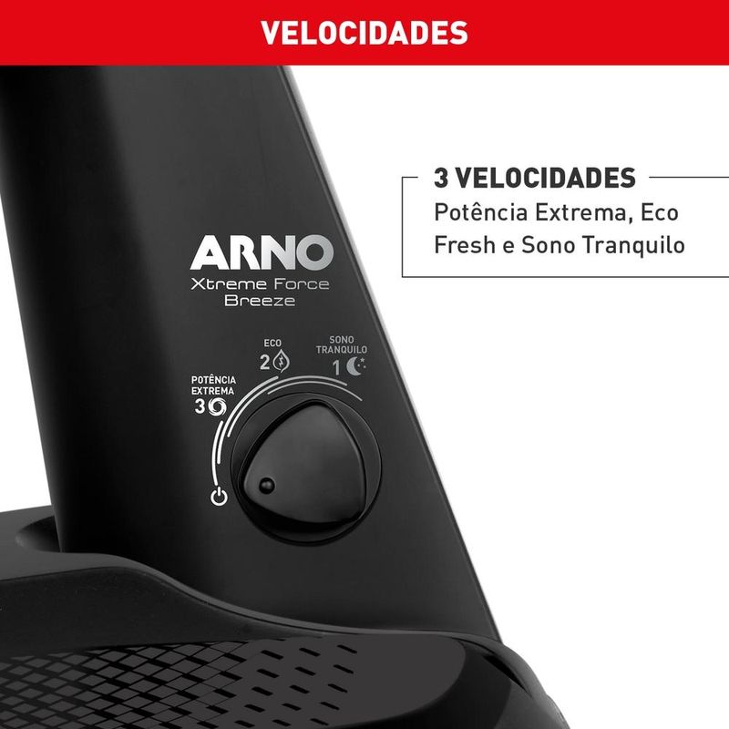ventilador de mesa arno 50cm xtreme force breeze preto vb50