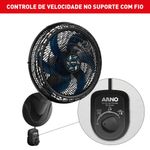 ventilador de parede arno 50cm xtreme force breeze preto vb51