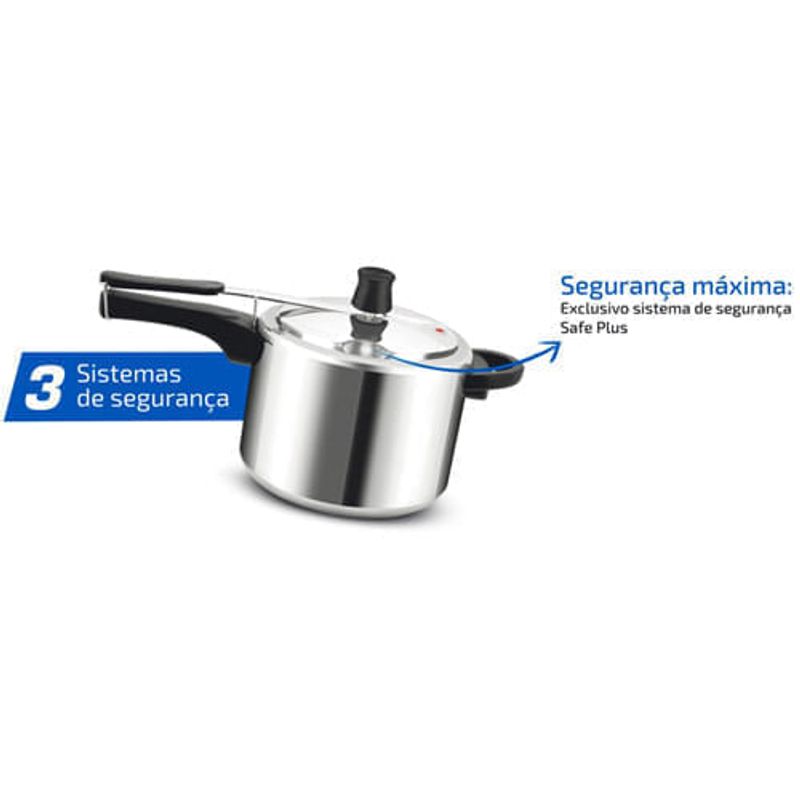 panela de pressão rochedo 4,5 litros inox 9295305653