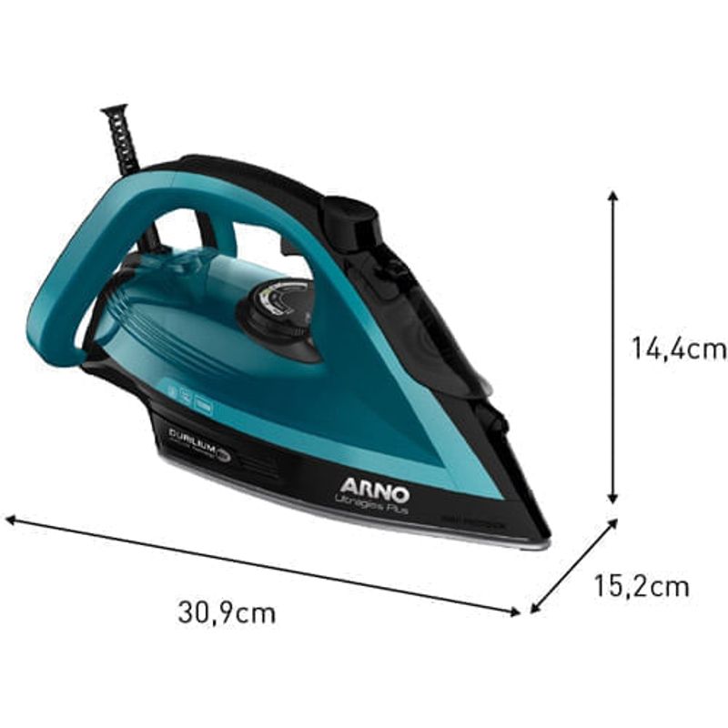 ferro de passar a vapor arno ultragliss plus 1520w 127v azul e preto fmy