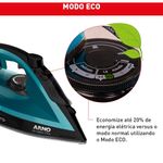ferro de passar a vapor arno ultragliss plus 1520w 127v azul e preto fmy