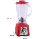 liquidificador arno power mix limpa fácil 700w 1,4l vermelho lq36