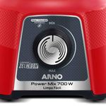 liquidificador arno power mix limpa fácil 700w 1,4l vermelho lq36