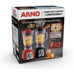 liquidificador arno power mix limpa fácil 700w 1,4l vermelho lq36