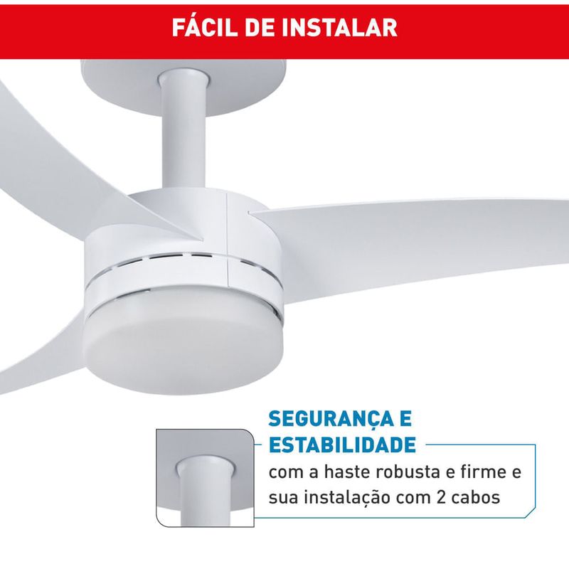 ventilador de teto 105cm arno com controle remoto ultimate branco vx13
