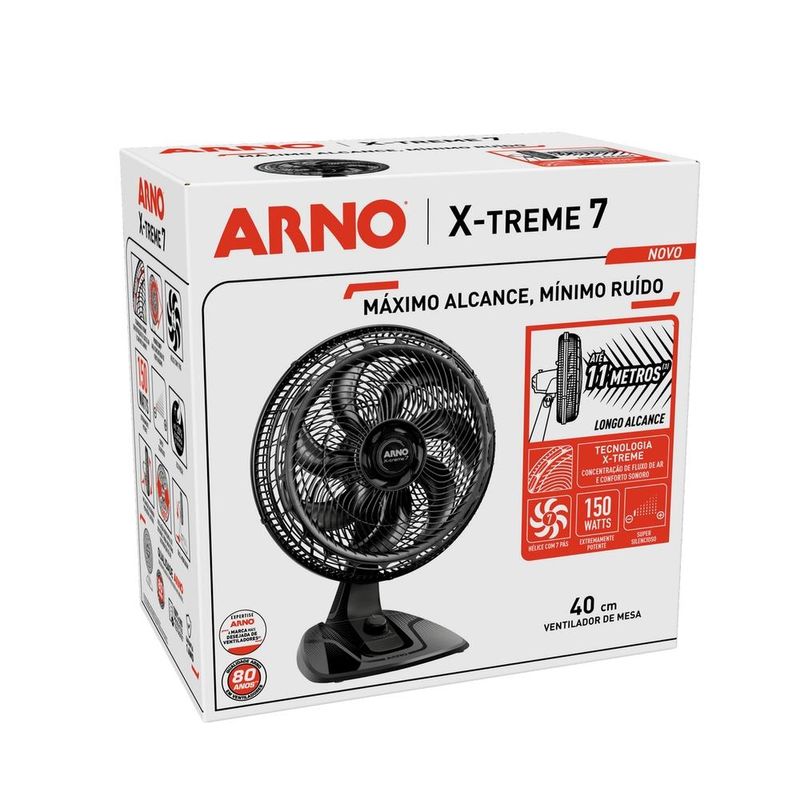 ventilador de mesa arno x-treme 7 preto ve70