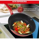 frigideira wok tefal com indução só chef 28cm vermelho