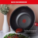 frigideira wok tefal com indução só chef 28cm vermelho