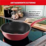 frigideira wok tefal com indução só chef 28cm vermelho