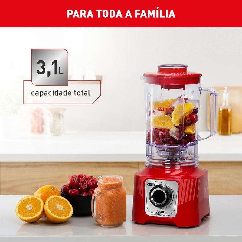 liquidificador arno powermax 1400w vermelho ln63