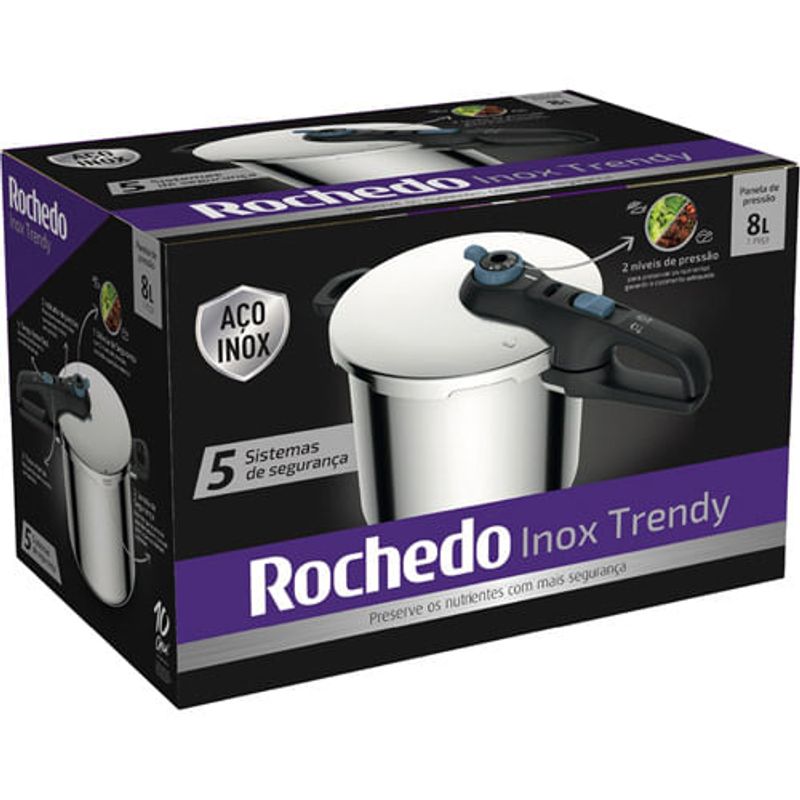 panela de pressão rochedo 8l trendy inox