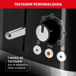torradeira arno soleil 7 níveis de tostagem preto spto