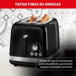 torradeira arno soleil 7 níveis de tostagem preto spto